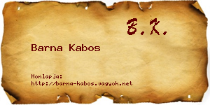 Barna Kabos névjegykártya